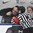 PLYMOUTH, MICHIGAN - APRIL 3: Referee Drahomira  Fialova has words for the offi-ice official during preliminary round action between USA and Finland at the 2017 IIHF Ice Hockey Women's World Championship. (Photo by Matt Zambonin/HHOF-IIHF Images)

